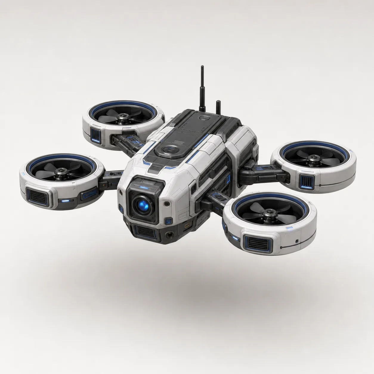 Sci-fi drone 3D model render for Tripo alternative export inspection