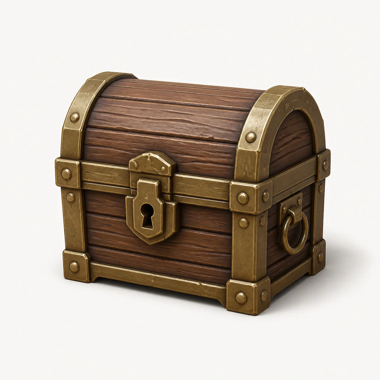 Stylized treasure chest 3D model render for Meshy alternative export inspection